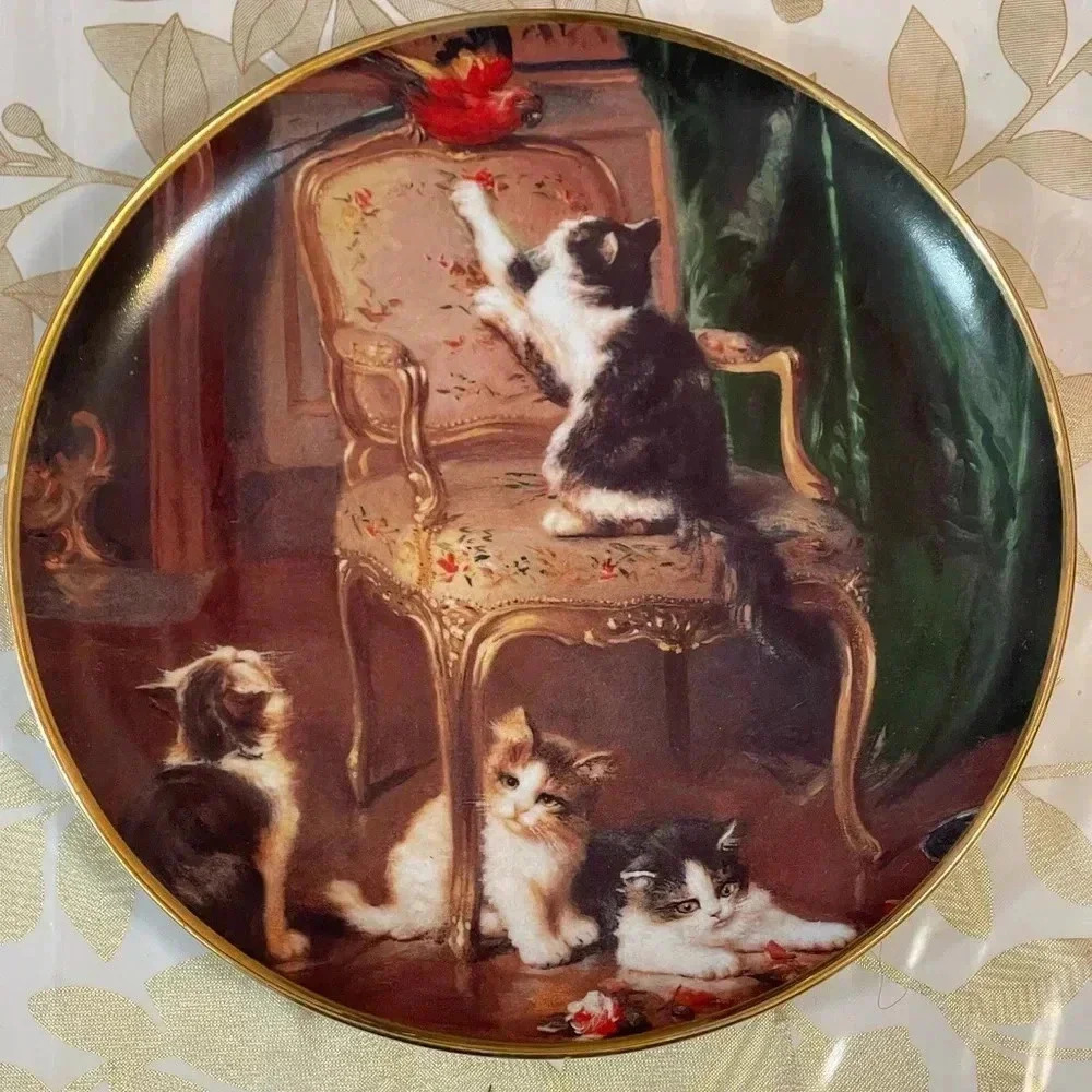 Franklin Mint Collectors porcelain Plate KITTEN MISCHIEF Kitten Cat home decor